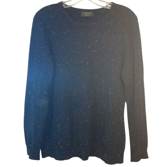 CHARTER CLUB LUXURY LADIES CASHMERE SWEATER BLACK LARGE WHITE P EVERYDAY CASUAL - Picture 1 of 10